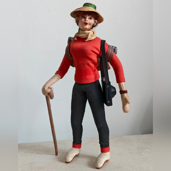 Klumpe doll Other - Rare Klumpe Artist Character Doll Lady Hiker Traveller Sightseer 11" Collectible